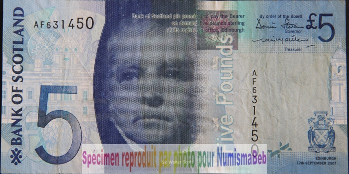 5 Livres sterling Ecosse Royal Bank of Scotland 2007
